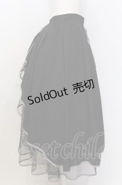 画像2: axes femme POETIQUE / リボン花柄バックフリルスカート  クロ O-25-07-23-053-AX-SK-IG-OS