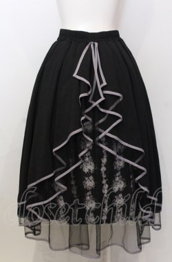 画像3: axes femme POETIQUE / リボン花柄バックフリルスカート  クロ O-25-07-23-053-AX-SK-IG-OS