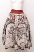 axes femme NOSTALGIE / ヴィンテージマップ柄 スカート  アカ系 O-25-07-23-055-AX-SK-IG-OS