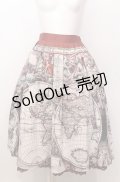axes femme NOSTALGIE / ヴィンテージマップ柄 スカート  アカ系 O-25-07-23-055-AX-SK-IG-OS