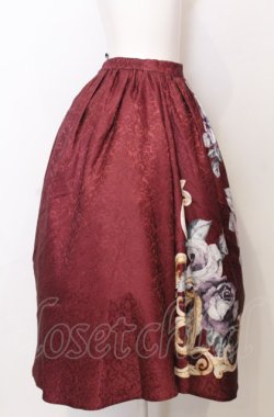画像2: axes femme NOSTALGIE / フラワーベース柄ミディスカート  アカ系 O-25-07-23-056-AX-SK-IG-OS
