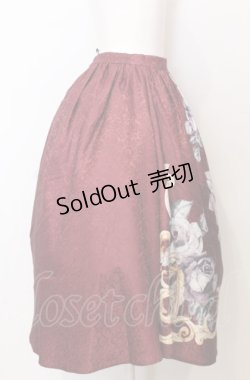 画像2: axes femme NOSTALGIE / フラワーベース柄ミディスカート アカ系 O-25-07-23-056-AX-SK-IG-ZT460