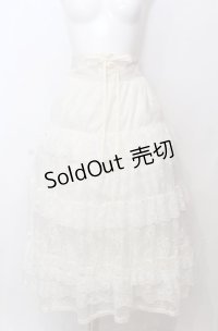 axes femme / 編上レースティアードスカート  オフ O-25-07-23-057-AX-SK-IG-OS
