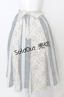 画像1: axes femme / オーナメント×花柄切替スカート  オフ×グリーン O-25-07-23-058-AX-SK-IG-ZT508