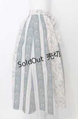 画像2: axes femme / オーナメント×花柄切替スカート  オフ×グリーン O-25-07-23-058-AX-SK-IG-ZT508