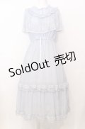 axes femme / ヴィンテージ風サマードレス  サックス O-25-07-23-060-AX-OP-IG-OS