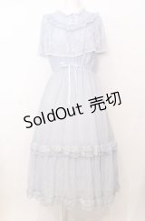 axes femme / ヴィンテージ風サマードレス  サックス O-25-07-23-060-AX-OP-IG-OS