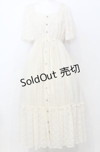 axes femme / レース×シフォンドレス風ワンピース  アイボリー O-25-07-23-061-AX-OP-IG-OS