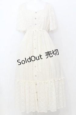 画像1: axes femme / レース×シフォンドレス風ワンピース  アイボリー O-25-07-23-061-AX-OP-IG-OS