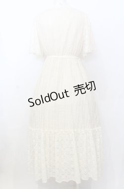 画像3: axes femme / レース×シフォンドレス風ワンピース  アイボリー O-25-07-23-061-AX-OP-IG-OS
