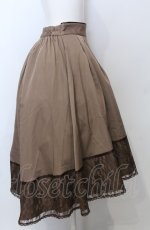 画像2: axes femme / 薔薇刺繍バイカラースカート  ブラウン O-25-07-23-062-AX-SK-IG-ZT508 (2)