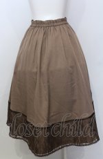 画像3: axes femme / 薔薇刺繍バイカラースカート  ブラウン O-25-07-23-062-AX-SK-IG-ZT508 (3)