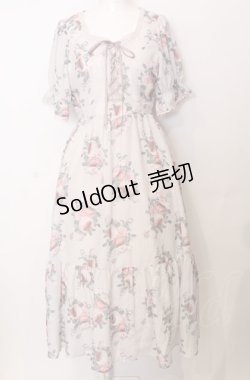 画像1: axes femme / ミルフィーユローズ柄ワンピース  オフ O-25-07-23-065-AX-OP-IG-ZT262