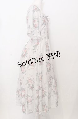 画像2: axes femme / ミルフィーユローズ柄ワンピース  オフ O-25-07-23-065-AX-OP-IG-ZT262