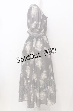 画像2: axes femme / ミルフィーユローズ柄ワンピース  ブラウン O-25-07-23-066-AX-OP-IG-OS
