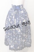 axes femme / ローズリース柄スカート  ブルー O-25-07-23-068-AX-SK-IG-OS