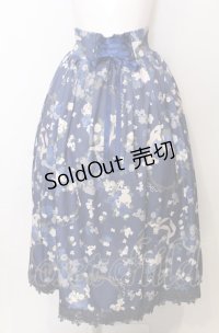 axes femme / ローズリース柄スカート  ブルー O-25-07-23-068-AX-SK-IG-OS