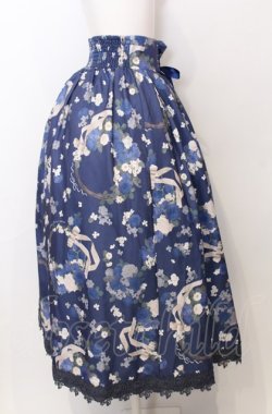 画像2: axes femme / ローズリース柄スカート  ブルー O-25-07-23-068-AX-SK-IG-OS