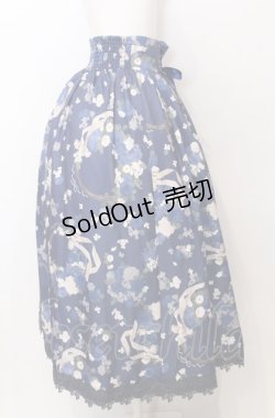 画像2: axes femme / ローズリース柄スカート  ブルー O-25-07-23-068-AX-SK-IG-OS