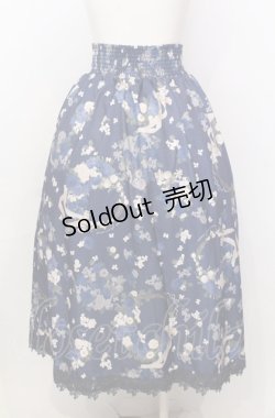 画像3: axes femme / ローズリース柄スカート  ブルー O-25-07-23-068-AX-SK-IG-OS