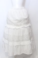 画像1: axes femme NOSTALGIE / コットンティアードスカート  シロ O-25-07-23-070-AX-SK-IG-ZT508 (1)