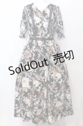 axes femme NOSTALGIE / 絵画風ローズ柄ワンピース  クロ O-25-07-23-071-AX-OP-IG-OS