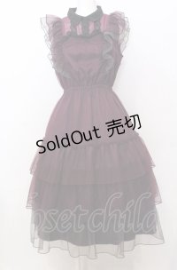axes femme / ボリュームフリルドレス  パープル O-25-07-23-072-AX-OP-IG-OS