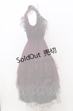 画像2: axes femme / ボリュームフリルドレス  パープル O-25-07-23-072-AX-OP-IG-OS