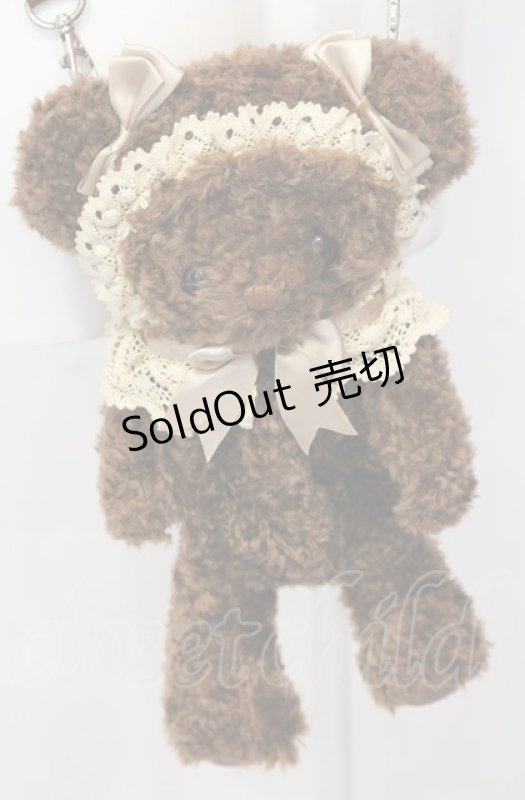 画像1: BABY,THE STARS SHINE BRIGHT / くまくみゃポシェット  ブラウン×ミルクティーリボン O-25-07-23-076-BA-BG-IG-OS (1)