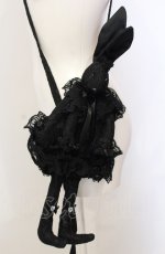 画像1: metamorphose / うさぎちゃんポシェット（2005）  ブラック O-25-07-23-080-ME-BG-IG-OS (1)