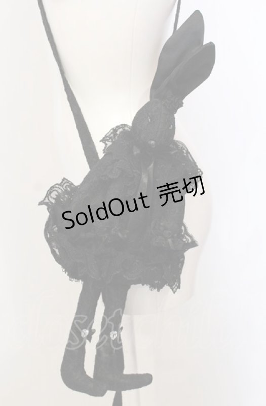 画像1: metamorphose / うさぎちゃんポシェット（2005）  ブラック O-25-07-23-080-ME-BG-IG-OS (1)