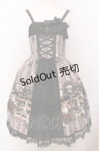 ALICE and the PIRATES / Rosy night’s Masquerade柄ジャンパースカートII  グレー O-25-07-23-010-PA-OP-IG-OS