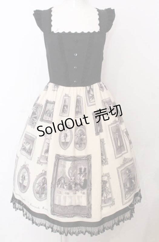 画像1: Innocent World / 金子國義アリスハイウエストジャンパースカート M アイボリー×クロ O-25-07-23-019-IW-OP-IG-OS (1)