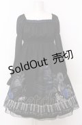 Moi-meme-Moitie / チェンバロ三重奏プリントシフォンワンピース 2 ブラック×ブルー O-25-07-23-024-MO-OP-IG-OS