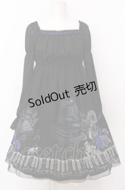 画像1: Moi-meme-Moitie / チェンバロ三重奏プリントシフォンワンピース 2 ブラック×ブルー O-25-07-23-024-MO-OP-IG-OS