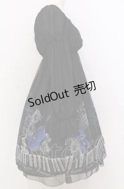 画像3: Moi-meme-Moitie / チェンバロ三重奏プリントシフォンワンピース 2 ブラック×ブルー O-25-07-23-024-MO-OP-IG-OS