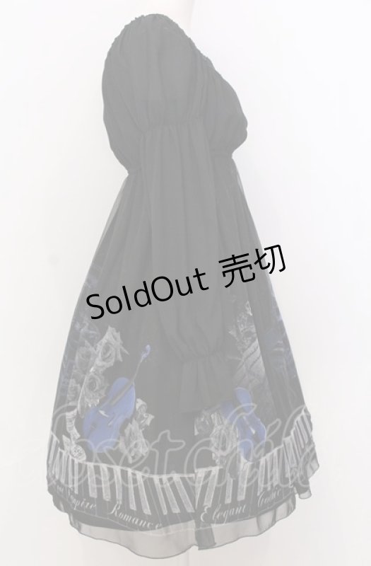画像3: Moi-meme-Moitie / チェンバロ三重奏プリントシフォンワンピース 2 ブラック×ブルー O-25-07-23-024-MO-OP-IG-OS (3)