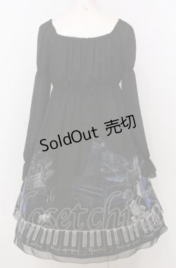 画像4: Moi-meme-Moitie / チェンバロ三重奏プリントシフォンワンピース 2 ブラック×ブルー O-25-07-23-024-MO-OP-IG-OS