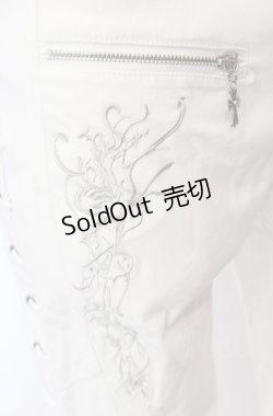 画像2: Ozz Croce / エンブロイダリーストレッチデニムパンツ  ホワイト O-25-07-24-004-OO-PA-IG-OS