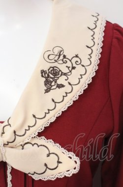 画像2: axes femme / 刺繍入りセーラーワンピース M ワイン O-25-07-24-031-AX-OP-OW-OS