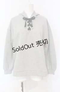 axes femme / レースアップパーカープルオーバー F グレー O-25-07-24-032-AX-TO-OW-OS