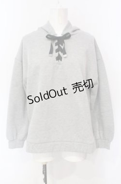 画像1: axes femme / レースアップパーカープルオーバー F グレー O-25-07-24-032-AX-TO-OW-OS