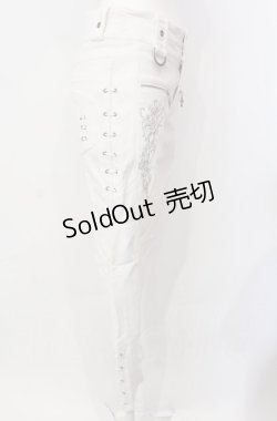 画像3: Ozz Croce / エンブロイダリーストレッチデニムパンツ  ホワイト O-25-07-24-004-OO-PA-IG-OS