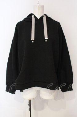 画像1: axes femme / バックフリルパーカープルオーバー F クロ O-25-07-24-035-AX-TO-OW-OS