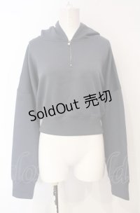 axes femme / 後編上ショートパーカー F チャコール O-25-07-24-036-AX-TO-OW-OS