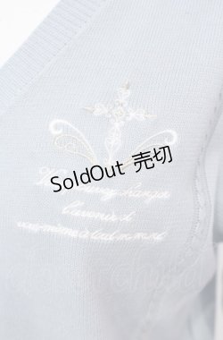 画像2: axes femme / クロス刺繍ショートニットカーディガン F サックス O-25-07-24-037-AX-TO-OW-OS