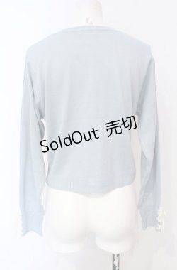画像3: axes femme / クロス刺繍ショートニットカーディガン F サックス O-25-07-24-037-AX-TO-OW-OS