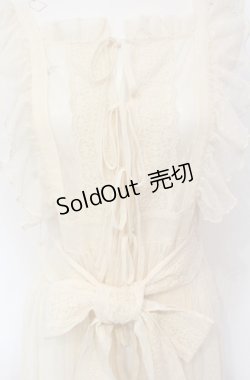 画像2: Chalmiere / ドットチュールエプロン  生成り O-25-07-24-042-LO-OP-IG-OS