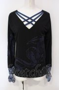 Qutie Frash / クロスインナーT  ブルー×ブラック O-25-07-24-045-QU-TO-IG-OS