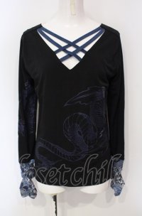Qutie Frash / クロスインナーT  ブルー×ブラック O-25-07-24-045-QU-TO-IG-OS